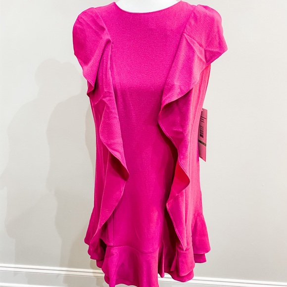 Be By Chetta B Fuchsia Layered Midi Dress - Picture 2 of 6